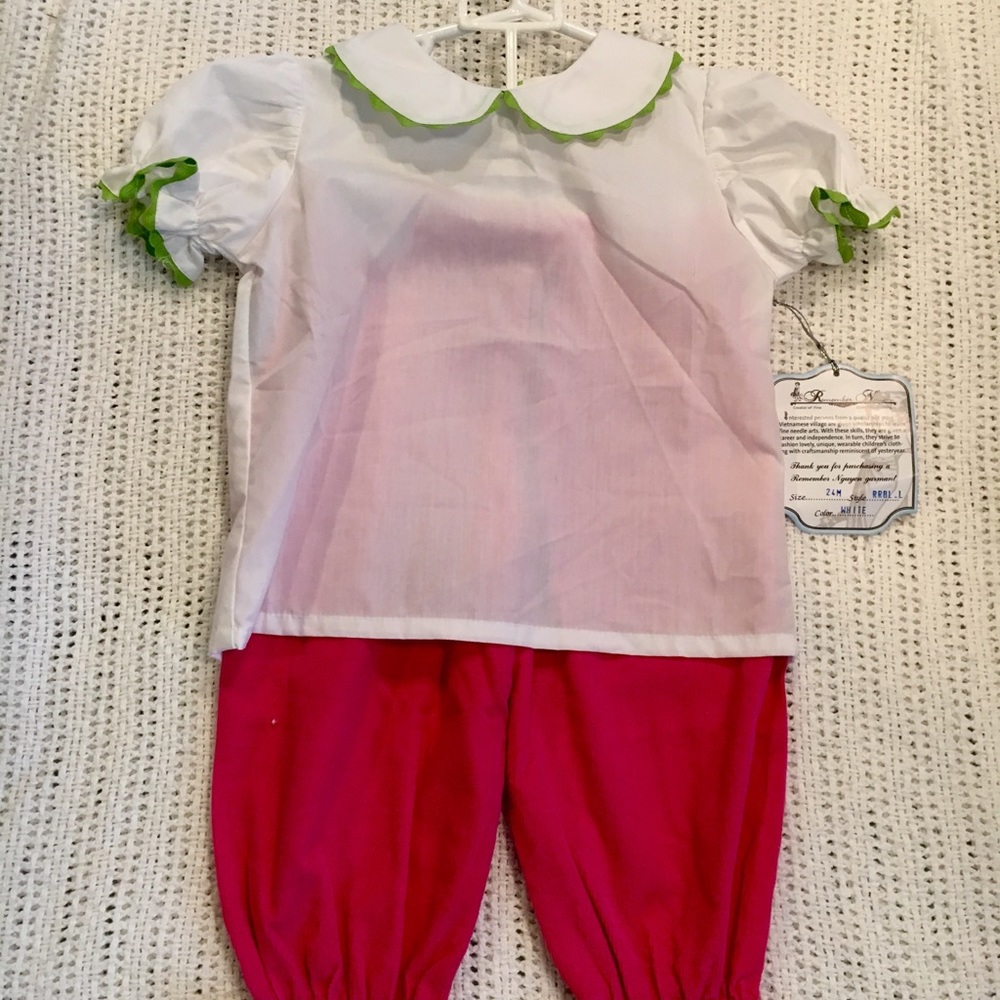 Remember Nguyen 2 piece with Ric Rac lining